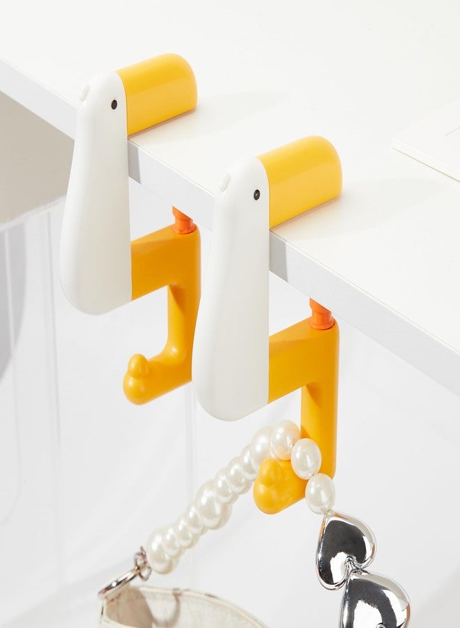 Esdallina 2PCS Cute Duck Hooks for Table Adjustable Desk Hangers for Handbag Purse Backpack Under Desk Holder - Image 1